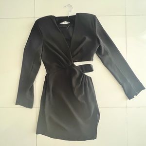 New ZARA mini black dress with cutout side waist